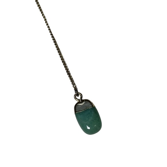J Crew Green Polished Stone Gold Necklace - Picture 5 of 8